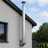 Coș de fum inox 6 m x 150 mm, profesional Izonox CeraPro, Suspendat consolă