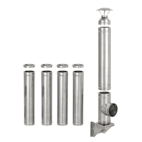 Coș de fum inox 7 m x 130 mm, profesional Izonox CeraPro, Suspendat consolă