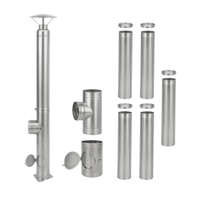 Coș de fum inox 7 m x 180 mm, profesional Izonox CeraPro, Suspendat consolă