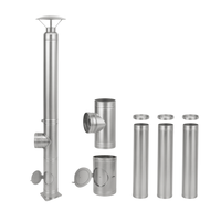 Coș de fum inox 5 m x 200 mm, profesional Izonox CeraPro, Pornire de la sol Coș de fum inox 5 m x 200 mm, profesional Izonox CeraPro, Pornire de la sol