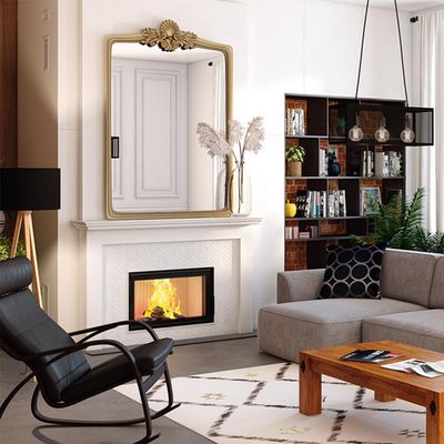 Focar șemineu Saven din oțel cu sticlă standard 80х50 cm, 16,8 kW