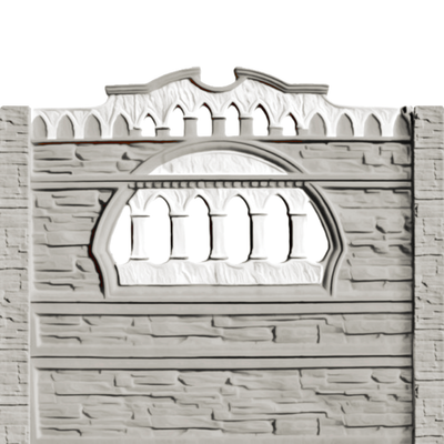 Gard beton Victorian 2 1,95 m Stâlpi cu model piatră