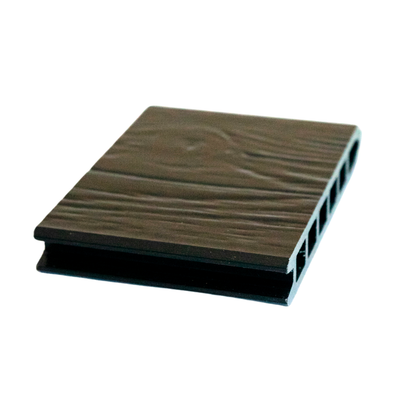 Pardoseală exterioară 3D WPC trafic comercial 14 x 2,1 x 240 cm Periat o față, Maro închis