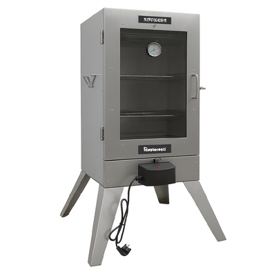 Afumătoare carne / pește din inox cu geam Savuros 40,6×36,4×103,8 cm + Cadou Rezistență electrică