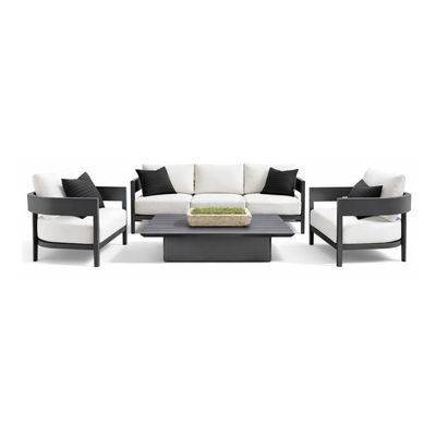 Set mobilier pentru terasă Riviera cu masă, canapea, două fotolii din aluminiu și perne incluse