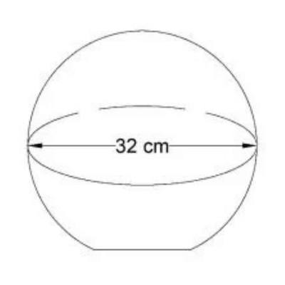 Bolard din beton alb, cu aspect de piatră naturală Lapis, sferic, 32 cm