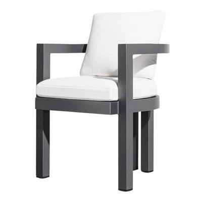 Set masă dining pentru terasă Portofino cu 6 scaune din aluminiu și perne incluse