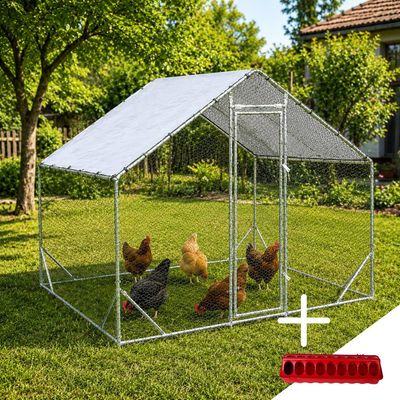 Țarc găini Rico 3x3 m din oțel și plasă rabitz, 46,5 kg, 10-12 găini + CADOU