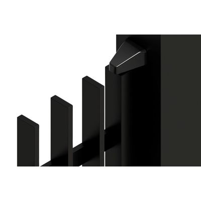 Set porți metalice din aluminiu Nerra Line, Poartă mare 3000 x 1800 mm, Poartă mică 900 x 1800 mm, Negru lucios RAL 9005 