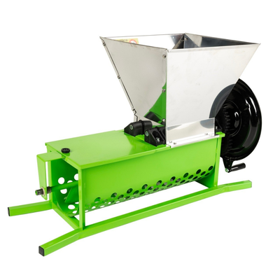 Zdrobitor struguri manual cu desciorchinator Tamar, din inox și tablă, 500-600 kg/h