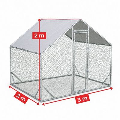 Țarc găini Rico 3x2 m din oțel și plasă rabitz, 37 kg, 8-10 găini + CADOU