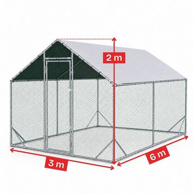 Țarc găini Rico 3x6 m din oțel și plasă rabitz, 68 kg, 13-15 găini + CADOU Țarc găini Rico 3x6 m din oțel și plasă rabitz, 68 kg, 13-15 găini + CADOU