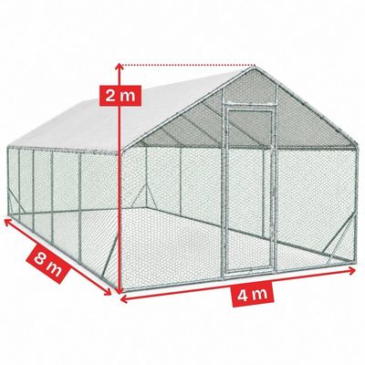 Țarc găini Rico 4x8 m din oțel și plasă rabitz, 107,5 kg, 26–30 găini + CADOU Țarc găini Rico 4x8 m din oțel și plasă rabitz, 107,5 kg, 26–30 găini + CADOU