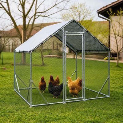 Țarc găini Rico 2x2 m din oțel și plasă rabitz, 31 kg, 6-8 găini