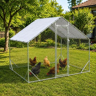 Țarc găini Rico 3x3 m din oțel și plasă rabitz, 46,5 kg, 10-12 găini
