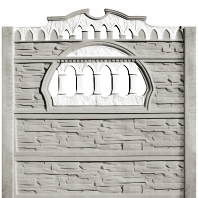 Gard beton Victorian 2 cu stâlpi simpli 2,2 m