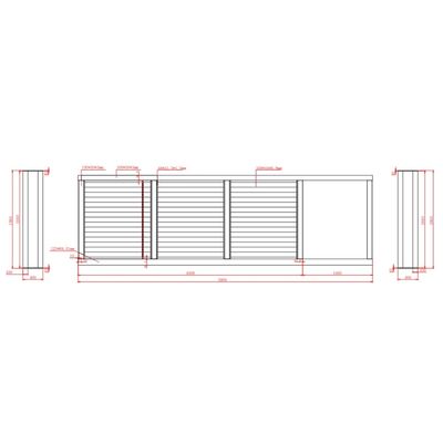 Poartă autoportantă metalică din aluminiu Deluxe Line 5800 x 1800 mm, Gri antracit RAL 7016