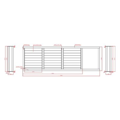 Poartă autoportantă metalică din aluminiu Baldur 5800 x 1800 mm, Maro RAL 8017