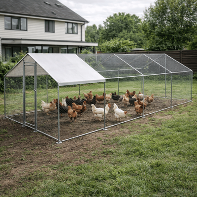 Țarc găini Avia din oțel galvanizat, 3x8 m
