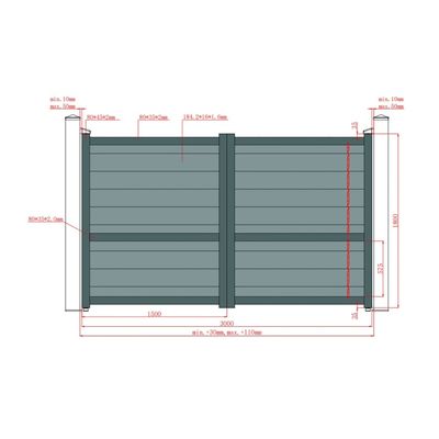 Set porți metalice din aluminiu Baldur, Poartă mare 3000 x 1800 mm, Poartă mică 900 x 1800 mm, Maro RAL 8017
