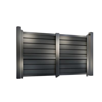 Set porți metalice din aluminiu Baldur, Poartă mare 3000 x 2000 mm, Poartă mică 900 x 2000 mm, Gri antracit RAL 7016