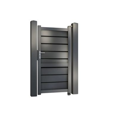 Set porți metalice din aluminiu Baldur, Poartă mare 3000 x 2000 mm, Poartă mică 900 x 1800 mm, Gri antracit RAL 7016