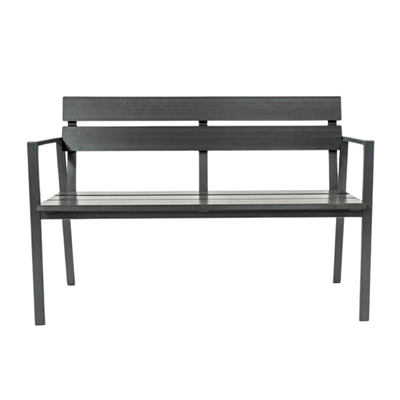 Bancă stradală parc din WPC cu spătar Venus, 130x37,3x89 cm, Gri