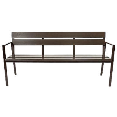 Bancă stradală parc din WPC cu spătar Venus, 178x38,5x89 cm, Maro
