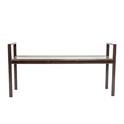 Bancă stradală parc din WPC fără spătar Venus, 130x37,5x65,5 cm, Maro