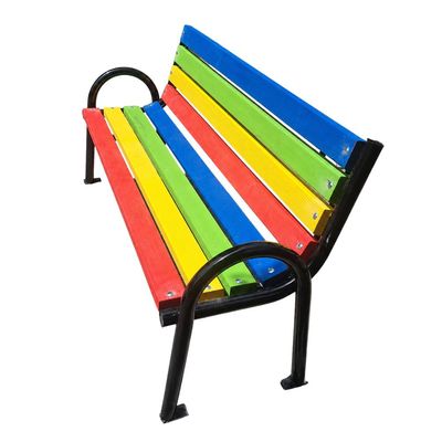 Bancă stradală parc din lemn de brad, Devis, 45 x 200 x 95 cm, Multicolor