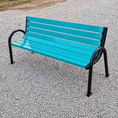 Bancă stradală parc din lemn de brad, Devis, 45 x 200 x 95 cm, Turcoaz