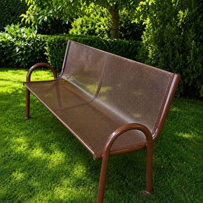 Bancă stradală parc din tablă perforată, Avena, 45 x 220 x 95 cm