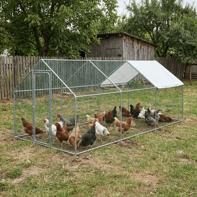 Țarc găini Barn din oțel galvanizat, 3x6x2 m