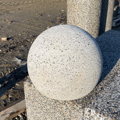Bolard din beton cu aspect de piatră naturală Lapis, sferic, 38 cm