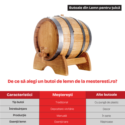 Butoi din lemn masiv stejar 40 L