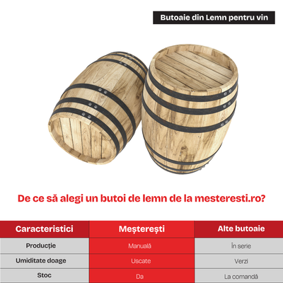 Butoi din lemn masiv stejar 50 L