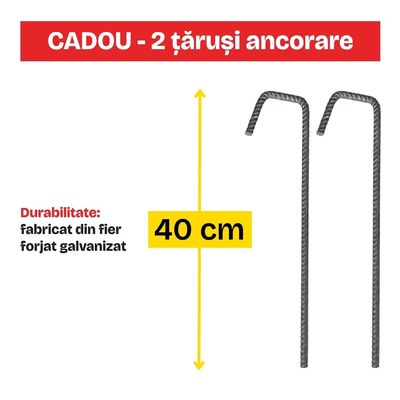 Cort evenimente 4&times;6 m Cortis profesional, prelată UV 500 g/mp, țeavă 38 mm + CADOU