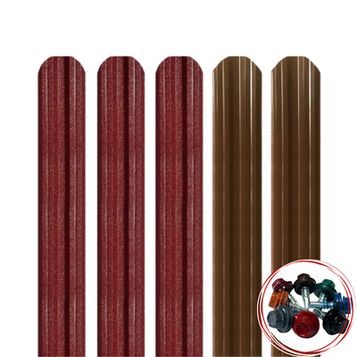 Șipcă metalică gard Lucius 0,5 mm x 11,5 cm Vișiniu supermat (RAL 3005) + CADOU Șuruburi 1.5 m