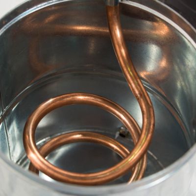 Cazan țuică 35 L hobby Stanley cu amestecător manual și focar pe combustibil solid