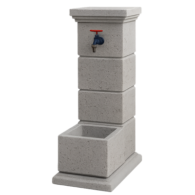 Cișmea/F&acirc;nt&acirc;nă apă pentru grădină Aqua Decor, gri travertin, &icirc;nălțime 95 cm