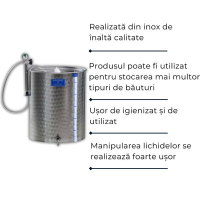 Cisternă inox fermentare Asconi 2150 L