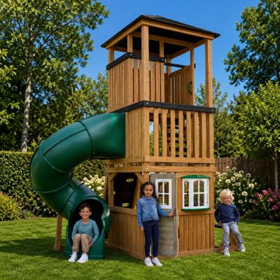 Complex de joacă copii pe 3 niveluri, KidKraft Tower Playhouse