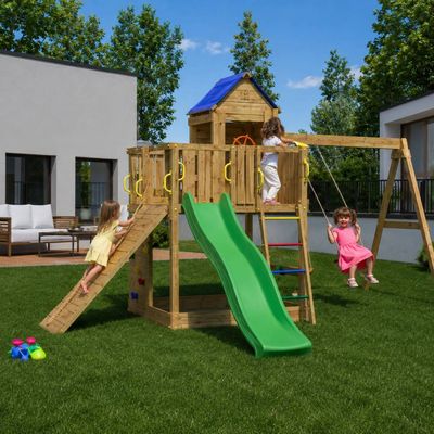 Complex de joacă copii 7în1, Fungoo Treehouse Natur