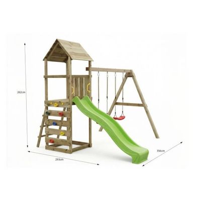 Complex de joacă cu turn + Cadou leagăne și tobogan, Fungoo Max Play 2.2