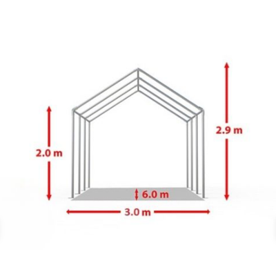 Cort expozițional evenimente alb-verde Delta 3x6 m cu structură metalică 38 mm, prelată UV 500 g / mp