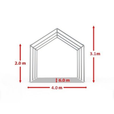 Cort evenimente alb-verde Delta 4x6 m cu structură metalică 38 mm, prelată UV 500 g / mp