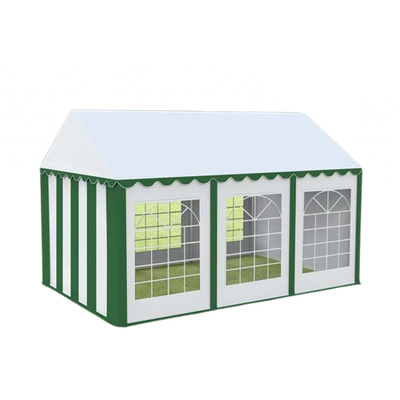 Cort evenimente alb-verde Delta 4x6 m cu structură metalică 38 mm, prelată UV 500 g / mp PM5915V7747