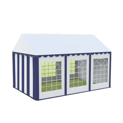 Cort evenimente alb-verde Delta 4x6 m cu structură metalică 38 mm, prelată UV 500 g / mp