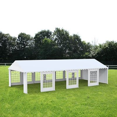 Cort grădină alb premium cu protecție UV Delta 5x12 m
