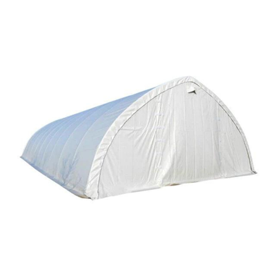 Cort semirotund profesional industrial tip hală 9,15x20 m, diametru țevi 40x70 mm, alb